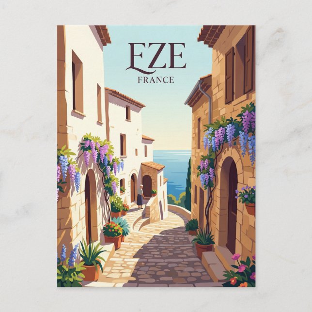 Postal Eze, Francia Francia (Anverso)