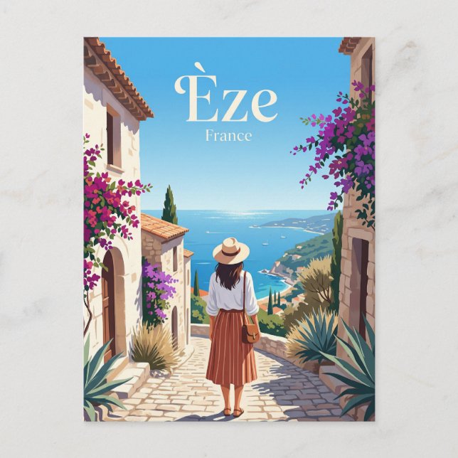 Postal Èze Village Francia (Anverso)