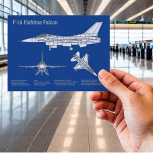 Postal F-16 Fighting Falcon - Airplane Blueprint Plan ABD