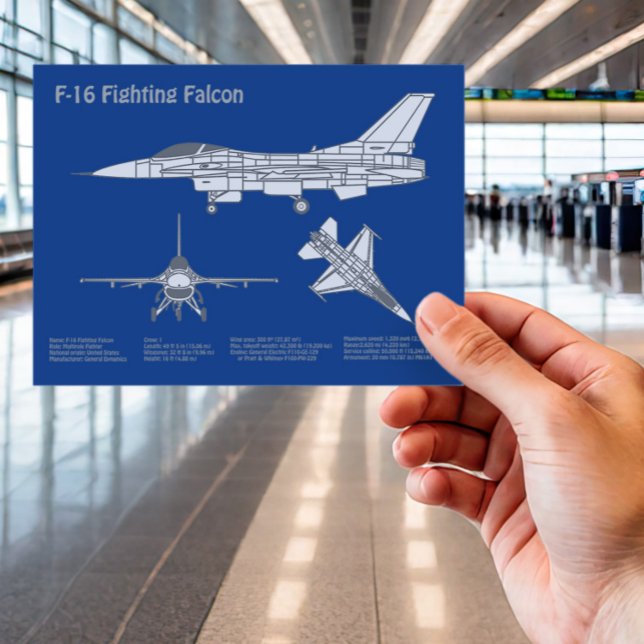 Postal F-16 Fighting Falcon - Airplane Blueprint Plan ABD (Subido por el creador)