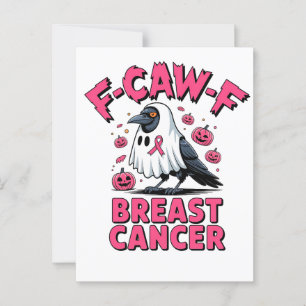 Postal F-Caw-F Cáncer de Mama Funny Crow Crow