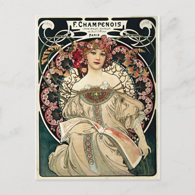 Postal F. Champenois de Alphonse Mucha (Anverso)