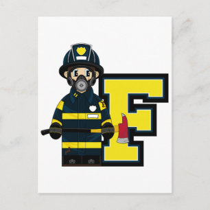 Postal F es para el Personalizado Fireman