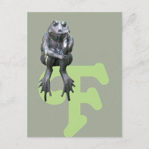 Postal F es para Frog Whimsical Froggy Estatua