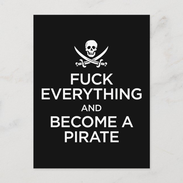 Postal f*** todo y convertirse en pirata (Anverso)