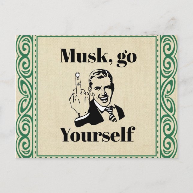 Postal F You Musk Postcard (Anverso)