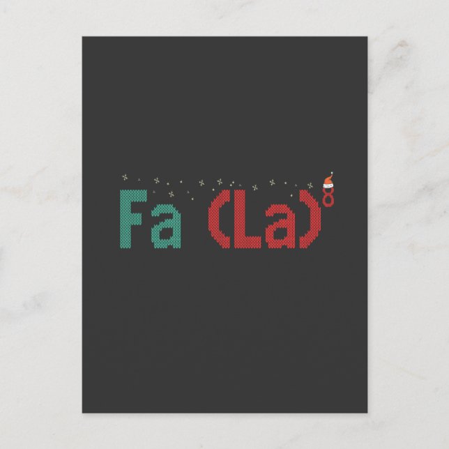 Postal FA (LA)8 divertido regalo de Navidad de matemática (Anverso)