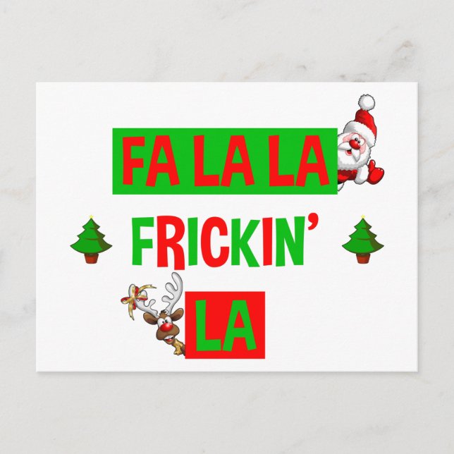 Postal Fa La Frickin' La Funny Holiday Navidades (Anverso)