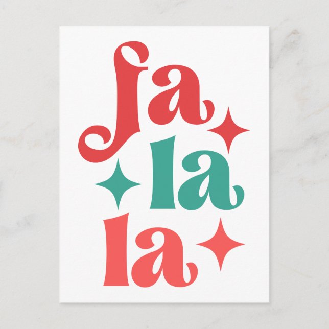 Postal Fa La La - Diseño tipográfico festivo de vacacione (Anverso)