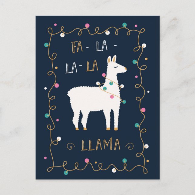 Postal Fa-La-La-La Llama (Anverso)