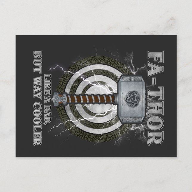 Postal Fa-Thor Como un papá pero mucho más genial Día del (Anverso)