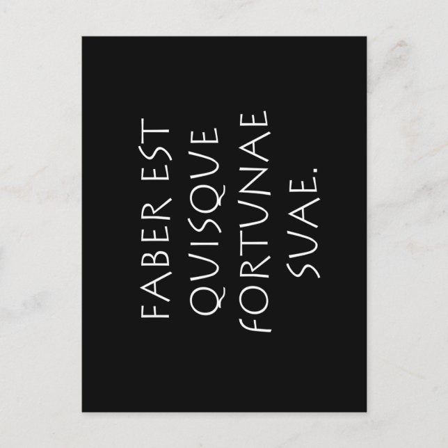 Postal Faber est quisque fortunae suae (Anverso)