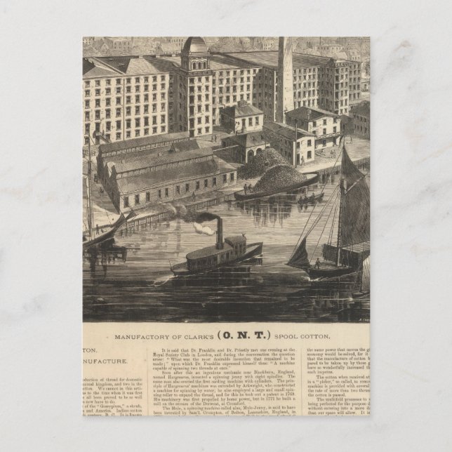 Postal Fábrica de hilo de algodón ONT de Clark (Anverso)