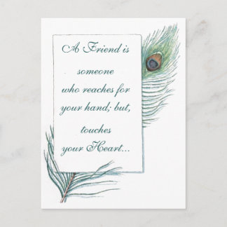 Postal Fábrica de pavo real retro de amistad