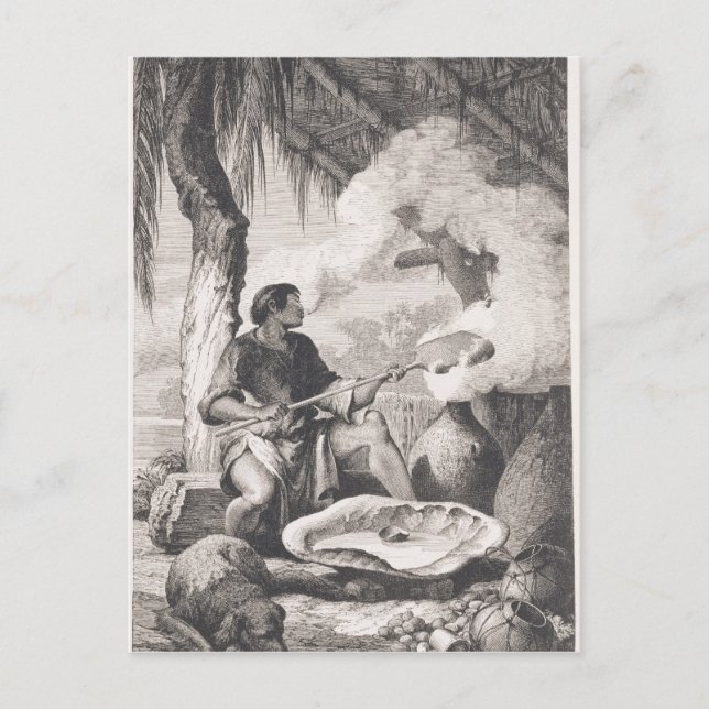 Postal Fabricación de caucho indio (Anverso)