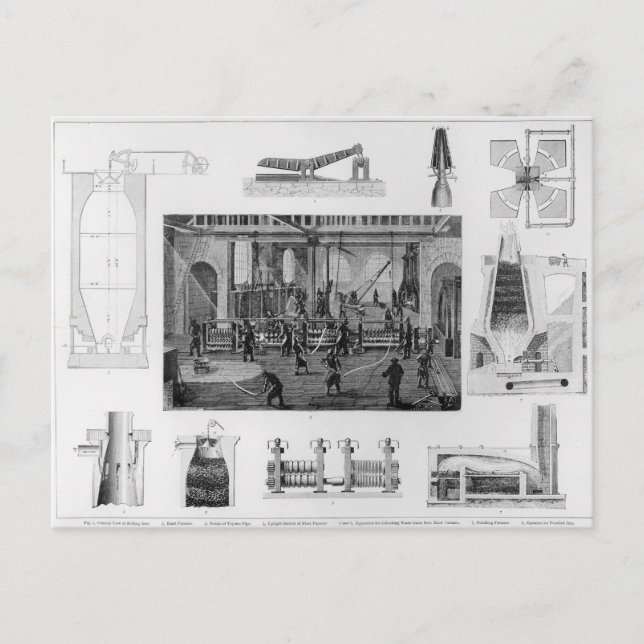 Postal Fabricación de hierro con una visión general del h (Anverso)