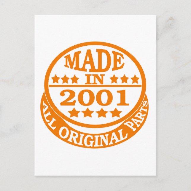 Postal Fabricado en 2001, todas las piezas originales (Anverso)