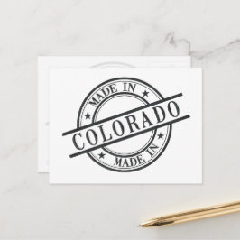 Postal Fabricado En Colorado Stamp Style Símbolo Negro