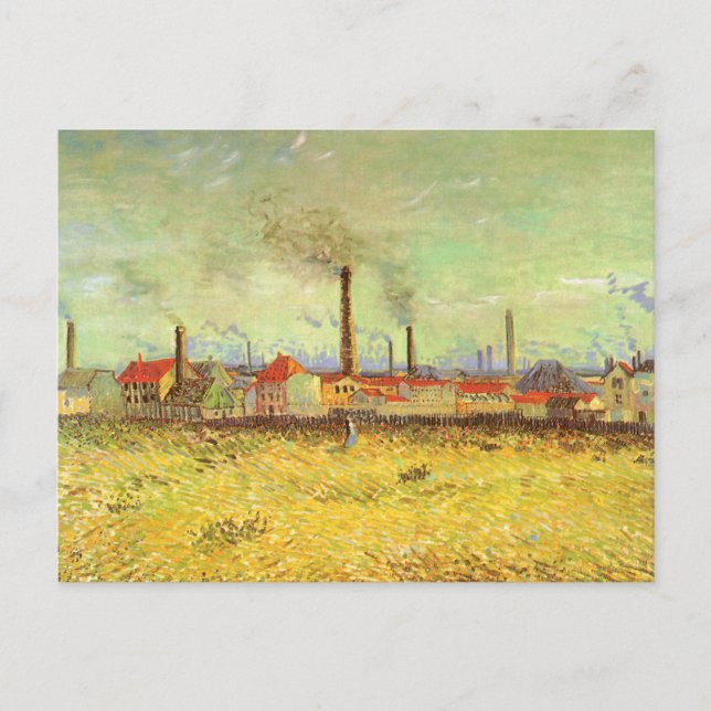 Postal Fábricas de Asnieres por Vincent van Gogh (Anverso)