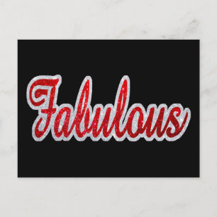 Postal Fabuloso - Purpurina rojo y plateado