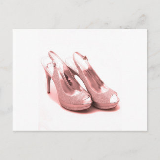 Postal Fabuloso Purpurina rosa Stilettos