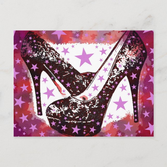 Postal Fabulosos Glamourosas Púrpura Títeres Altos Estrel (Anverso)