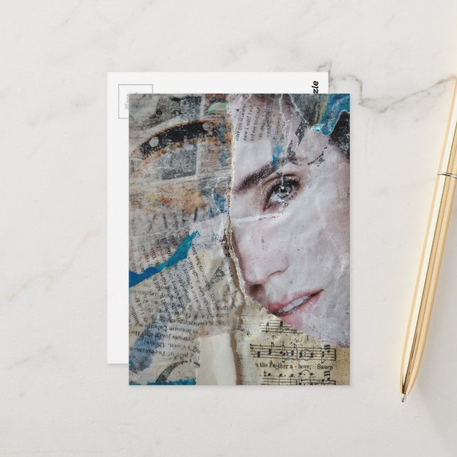 Postal Face Abstract Mixed Media Collage (Anverso/Reverso In Situ)