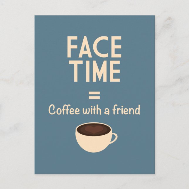 Postal FaceTime = Café con un amigo (Anverso)