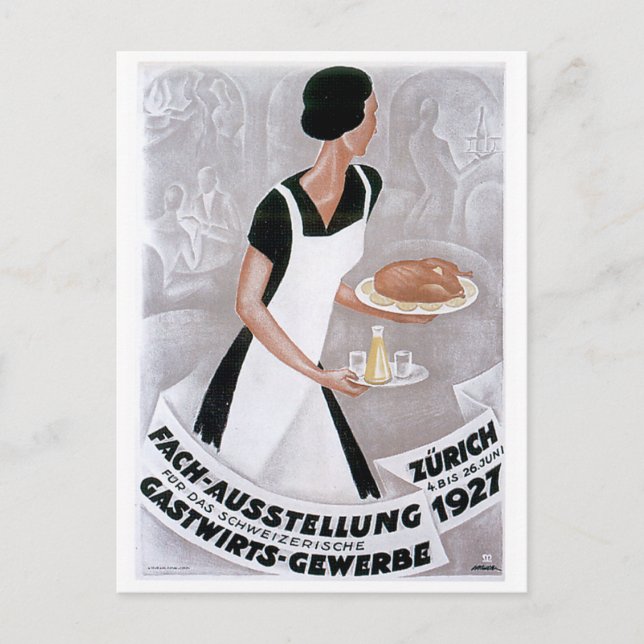 Postal Fach Ausstellung Vintage Food Ad Art (Anverso)