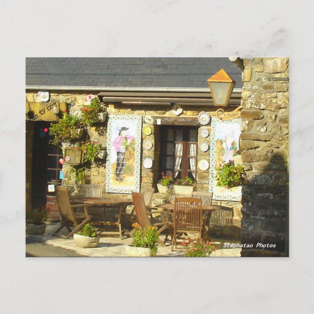 Postal Fachada crêperie BRETAGNE FRANCE (Anverso)