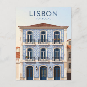 Postal Fachada de Azulejo de Lisboa Portugal