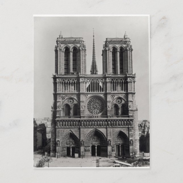 Postal Fachada de Notre-Dame, París, finales del siglo XI (Anverso)