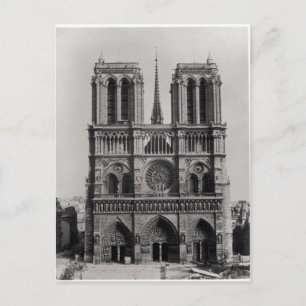 Postal Fachada de Notre-Dame, París, finales del siglo XI