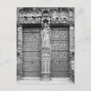Postal Fachada de Notre-Dame, portal izquierdo, París