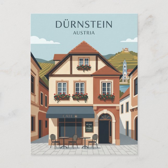 Postal Fachada del Café Dürnstein Austria (Anverso)