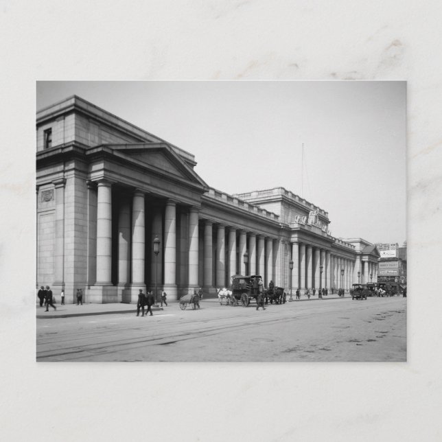 Postal Fachada este de Penn Station, 1910 (Anverso)