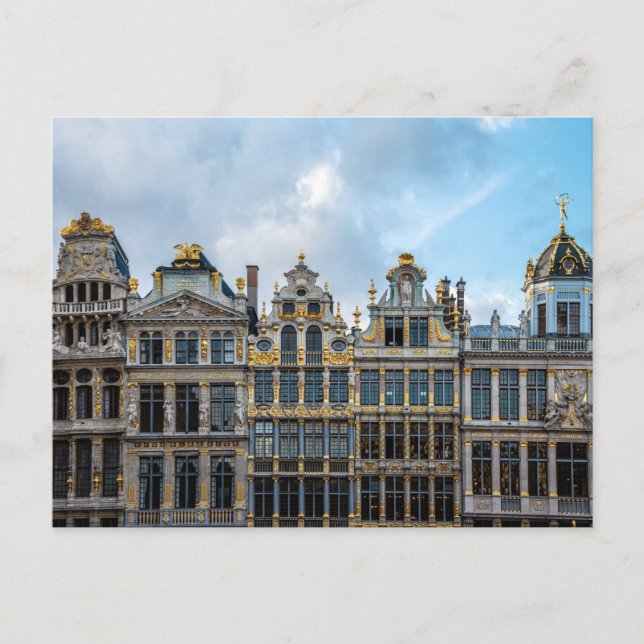 Postal Fachadas del Gran Palacio de Bruselas, Bélgica (Anverso)
