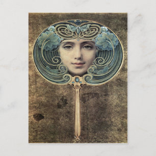 Postal Fächer auf goldenem Grund por Louis Welden Hawkins