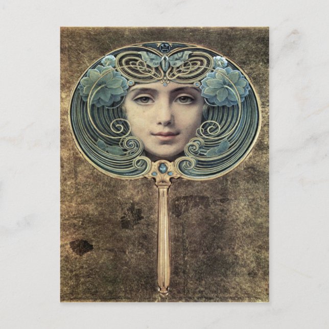 Postal Fächer auf goldenem Grund por Louis Welden Hawkins (Anverso)