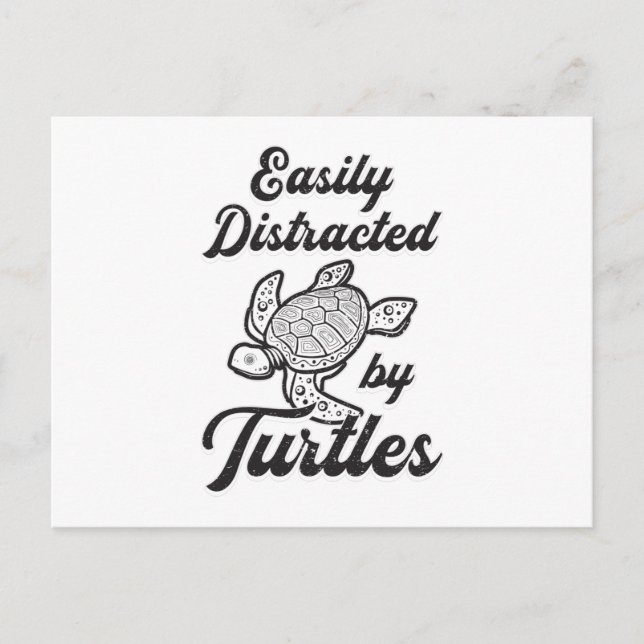 Postal Fácilmente Distrado Por El Regalo Mascota De Tortu (Anverso)