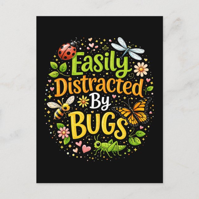 Postal Fácilmente Distraído por Insectos (Anverso)