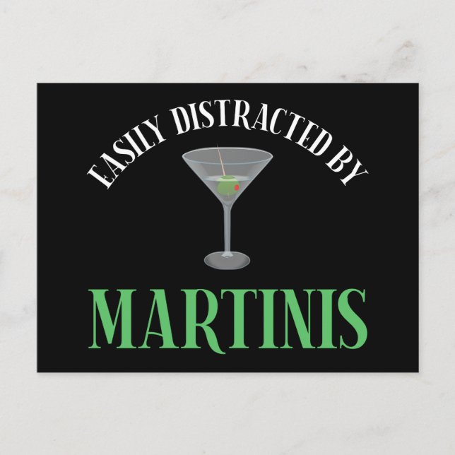 Postal Fácilmente Distraído Por Martinis (Anverso)