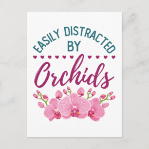 Postal Fácilmente Distraído por Orquídeas Amante de Orquí