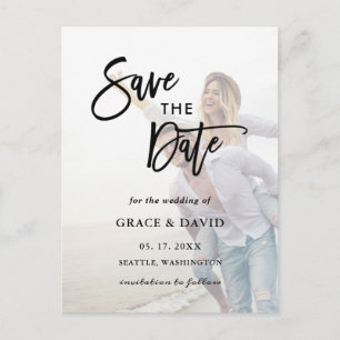 Postal Faded Photo Wedding Save the Date