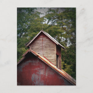 Postal Faded Red Barn Cupola