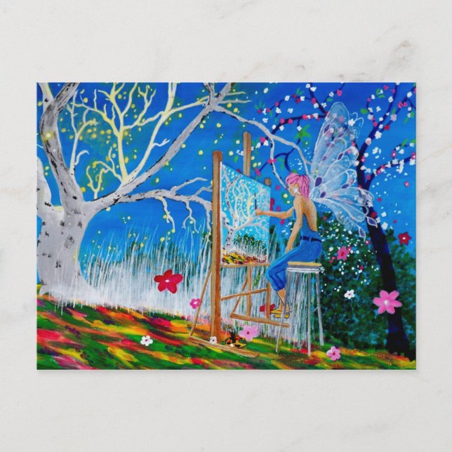 Postal Faery, artista de hadas (Anverso)