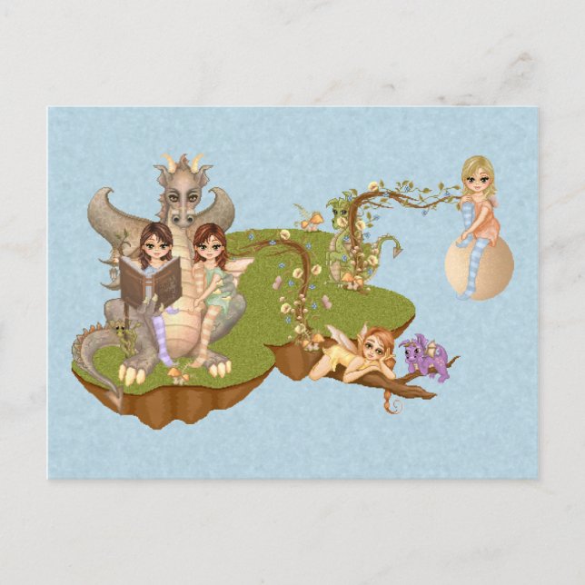 Postal Faery Land Friends Pixel Art (Anverso)