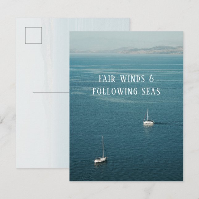 Postal Fair Winds & Following Seas Nautical Sailing (Anverso / Reverso)