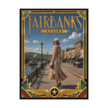 Fairbanks Alaska Arte Deco Vintage Edad Dorada