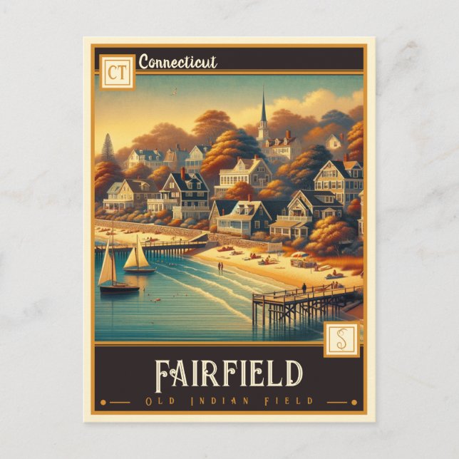 Postal Fairfield, Connecticut | Vintage (Anverso)